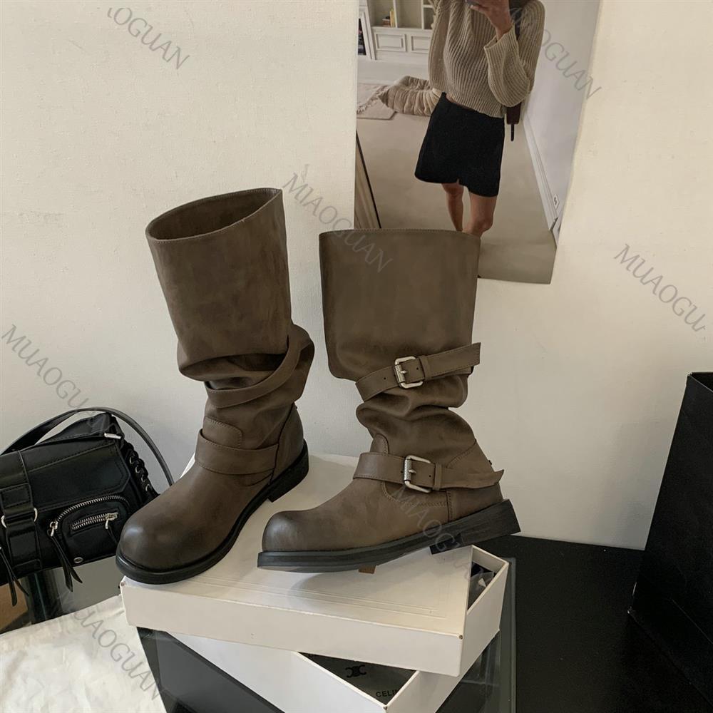 Spring Autumn Chunky Heel Thig - đánh giá và giá Leather Classic Strap
